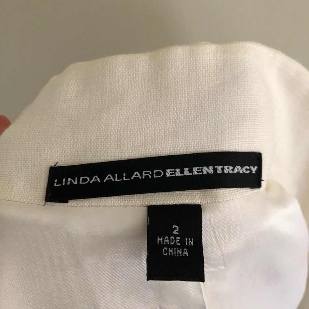 Vintage Linda Allard Ivory Linen Embroidered Jacket 2 Old Money Quiet Luxury - Picture 14 of 14
